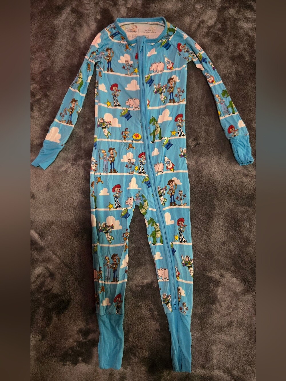 Little Sleepies Size 18-24MToy Story Blue Kids One-Piece Pajama Zippered Sleeper